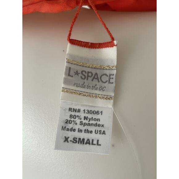 L*Space Swim Bandeau Bikini Top Halter Orange Swimwear - Picture 7 of 8